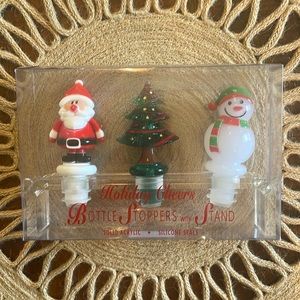 Holiday Bottle Stoppers with Stand